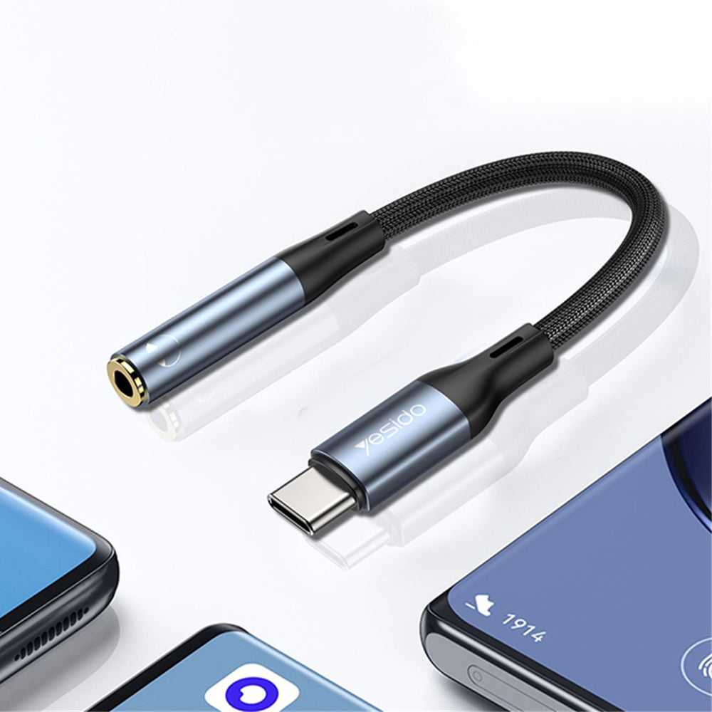 USB-C to 3.5mm Audio Adapter Yesido YAU38, Black
