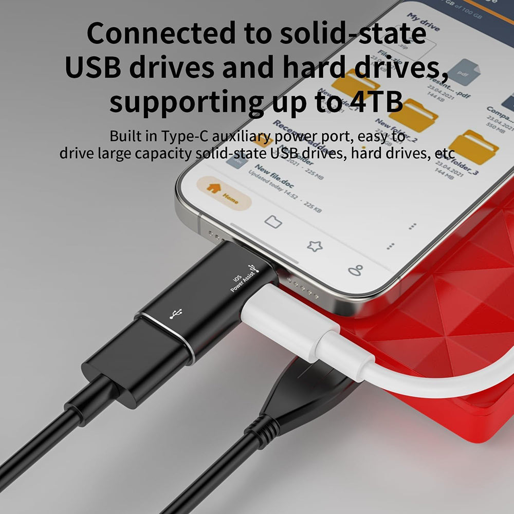 OTG Lightning - USB-A Techsuit A18 AluVoltX Adapter, Black