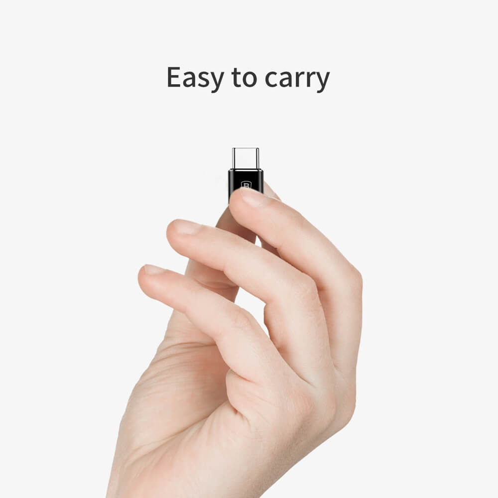 microUSB to USB-C Data and Charging Adapter Baseus, Black CAMOTG-01
