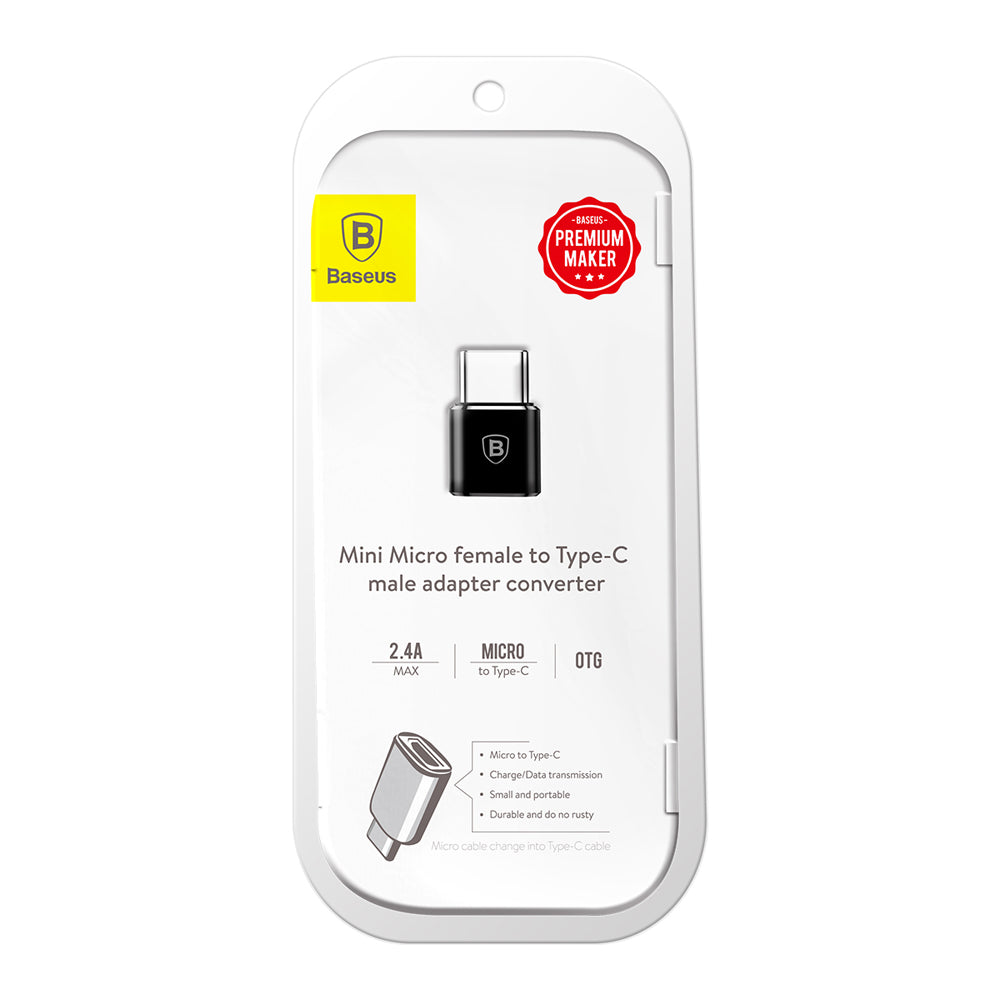 microUSB to USB-C Data and Charging Adapter Baseus, Black CAMOTG-01