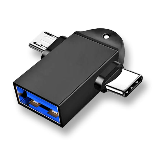 OTG Adapter microUSB / USB-C - USB-A Techsuit A16 TwoVoltX, Black