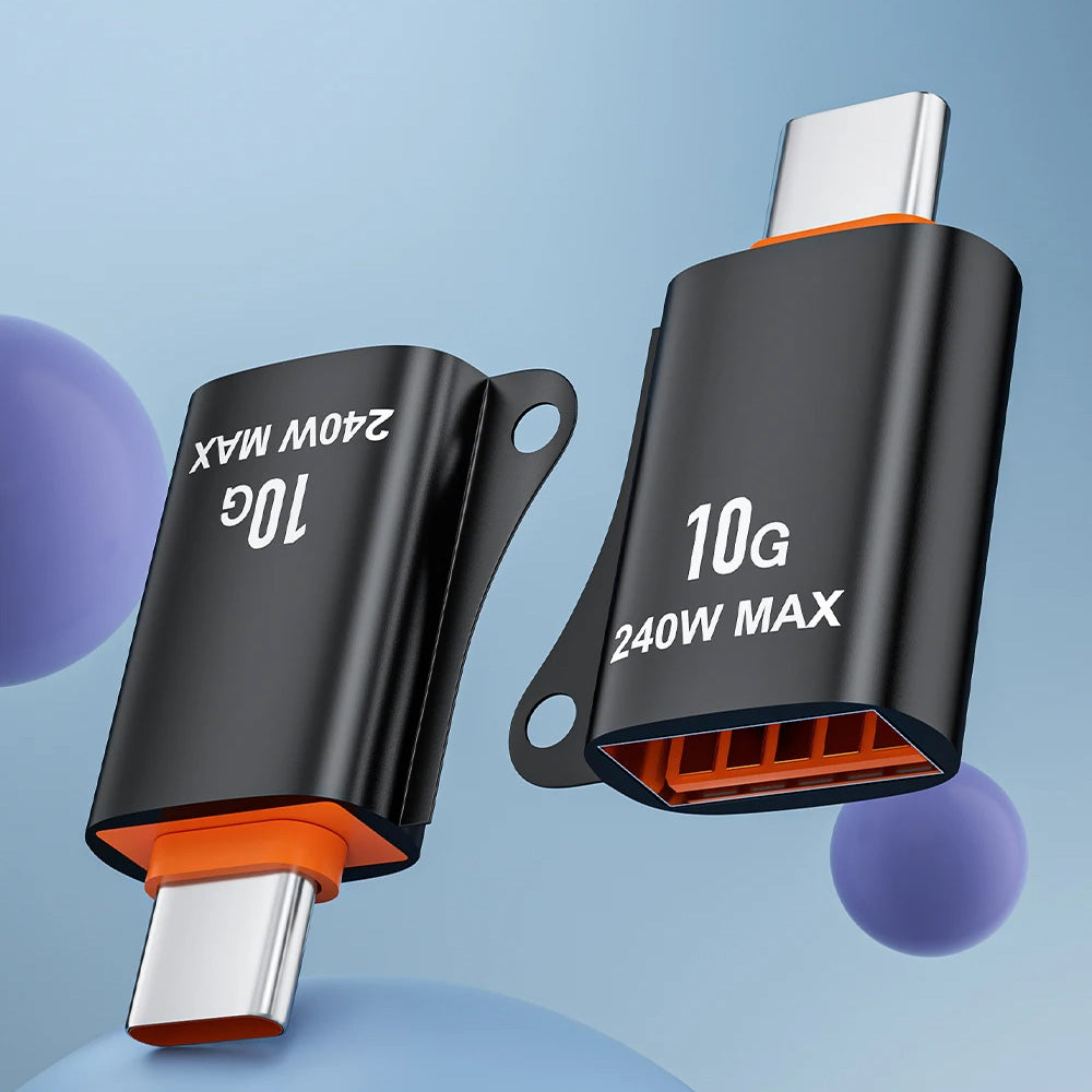 OTG USB-C to USB-A Techsuit A1 HyperPort Adapter, Black Orange