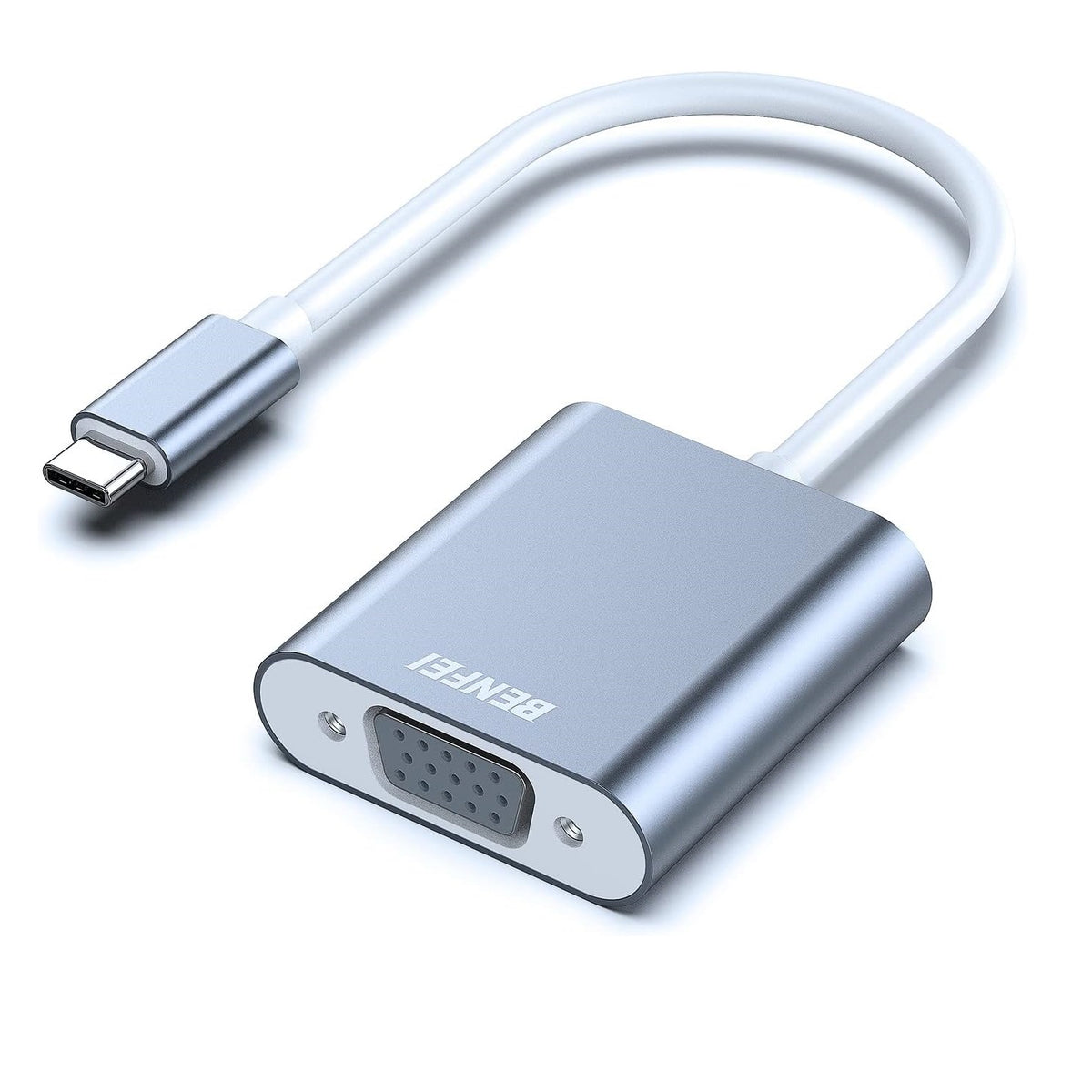 Benfei Video Adapter, USB-C - VGA, 1080P, Gray