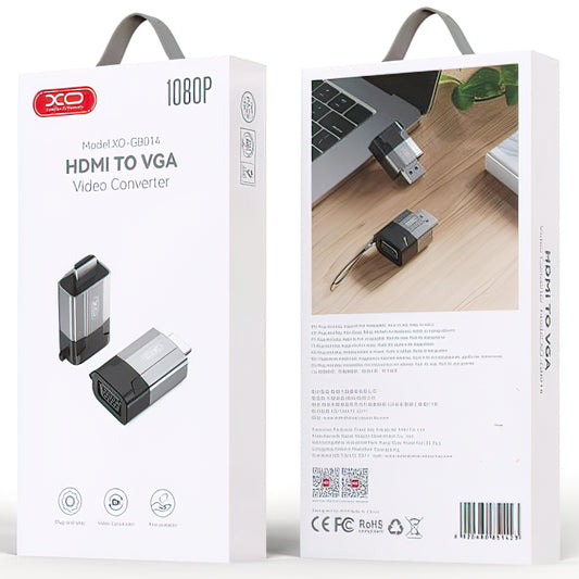Video Adapter XO Design GB014, HDMI - VGA, Grey