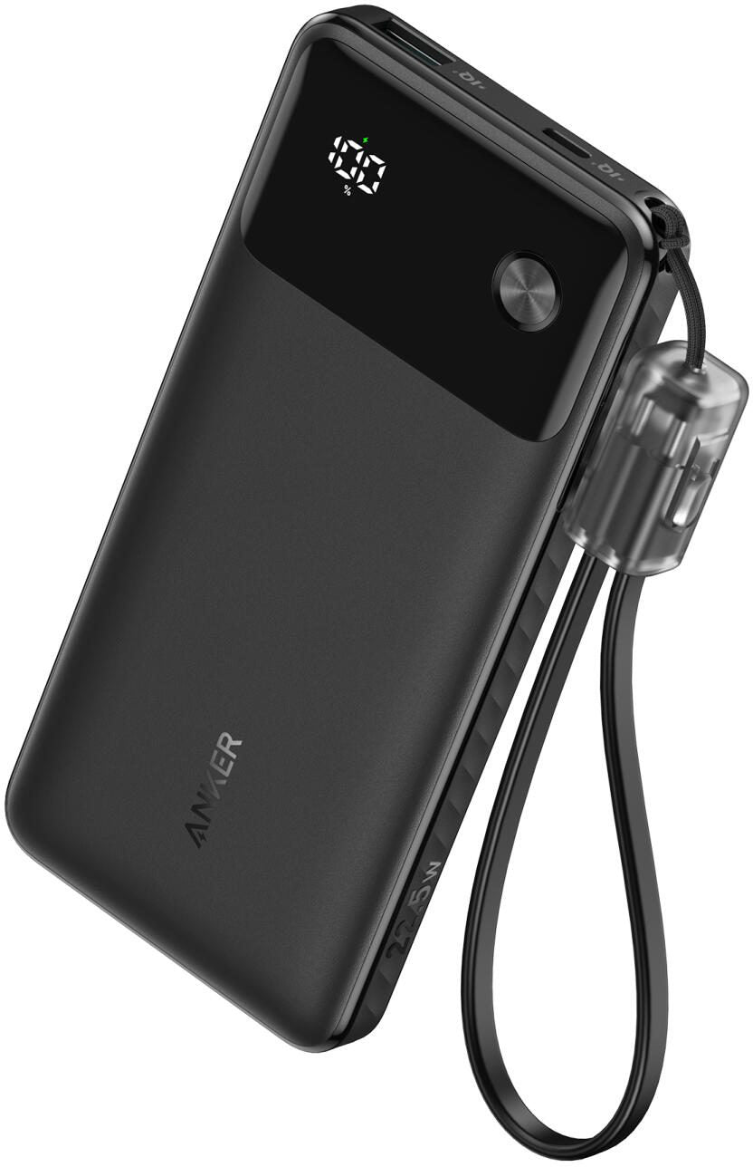 Anker External Battery, 10000mAh, 22.5W, QC + PD, 1 x USB-A - 1 x USB-C, Black A1388G11