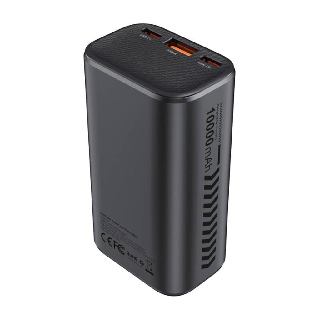Choetech B701 External Battery, 10000mAh, 30W, QC + PD, 1 x USB-A - 2 x USB-C, Black
