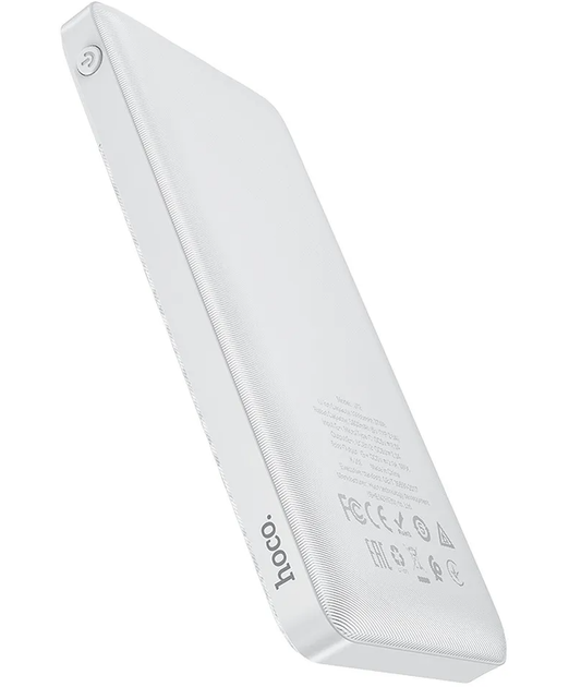 HOCO J72 External Battery, 10000mAh, 10W, 2 x USB-A, White
