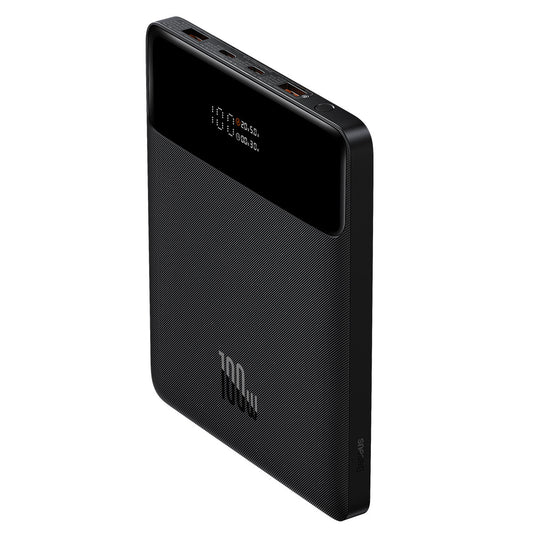 Baseus Blade Ultrathin External Battery, 20000mAh, 100W, QC + PD, 2 x USB-A - 2 x USB-C, Black PPBL000201 PPBL000201