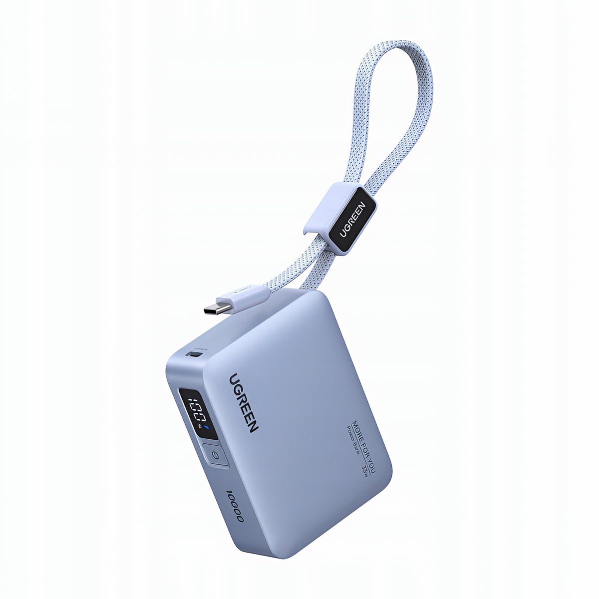 UGREEN PB584 External Battery (75173B), 10000mAh, 33W, QC + PD, 1 x USB-A - 2 x USB-C, Blue
