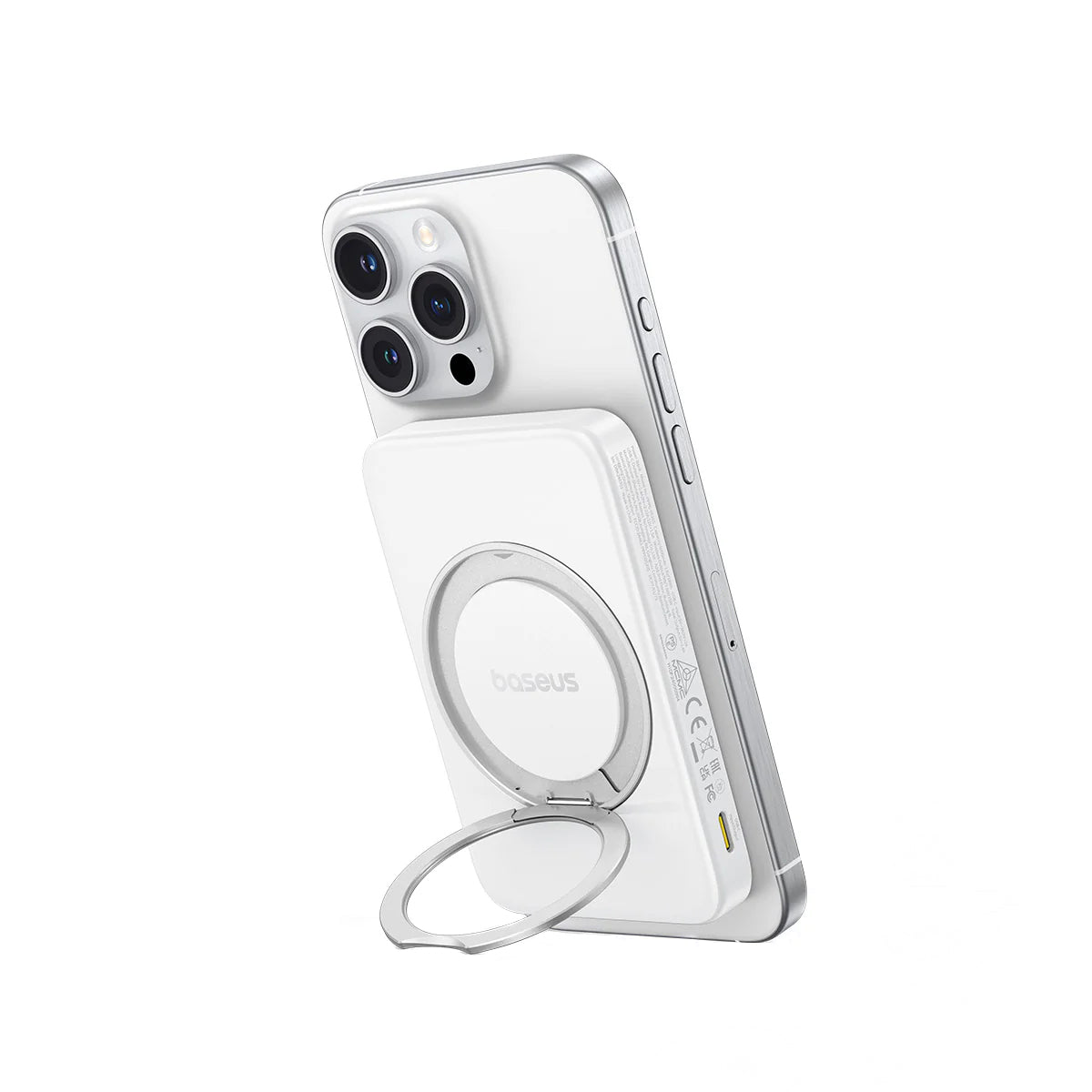 Baseus PicoGo Wireless External Battery, 5000mAh, 20W, PD + FQI, 1 x QI - 1 x USB-C, White P10076800213-01
