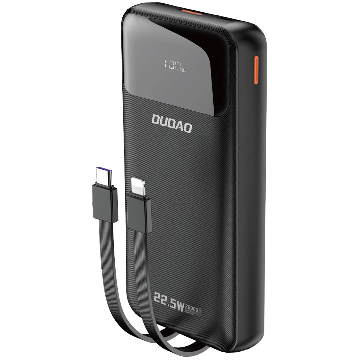 Dudao K15Pro External Battery, 20000mAh, 22.5W, QC + PD, 1 x Lightning - 1 x USB-A - 2 x USB-C, Black