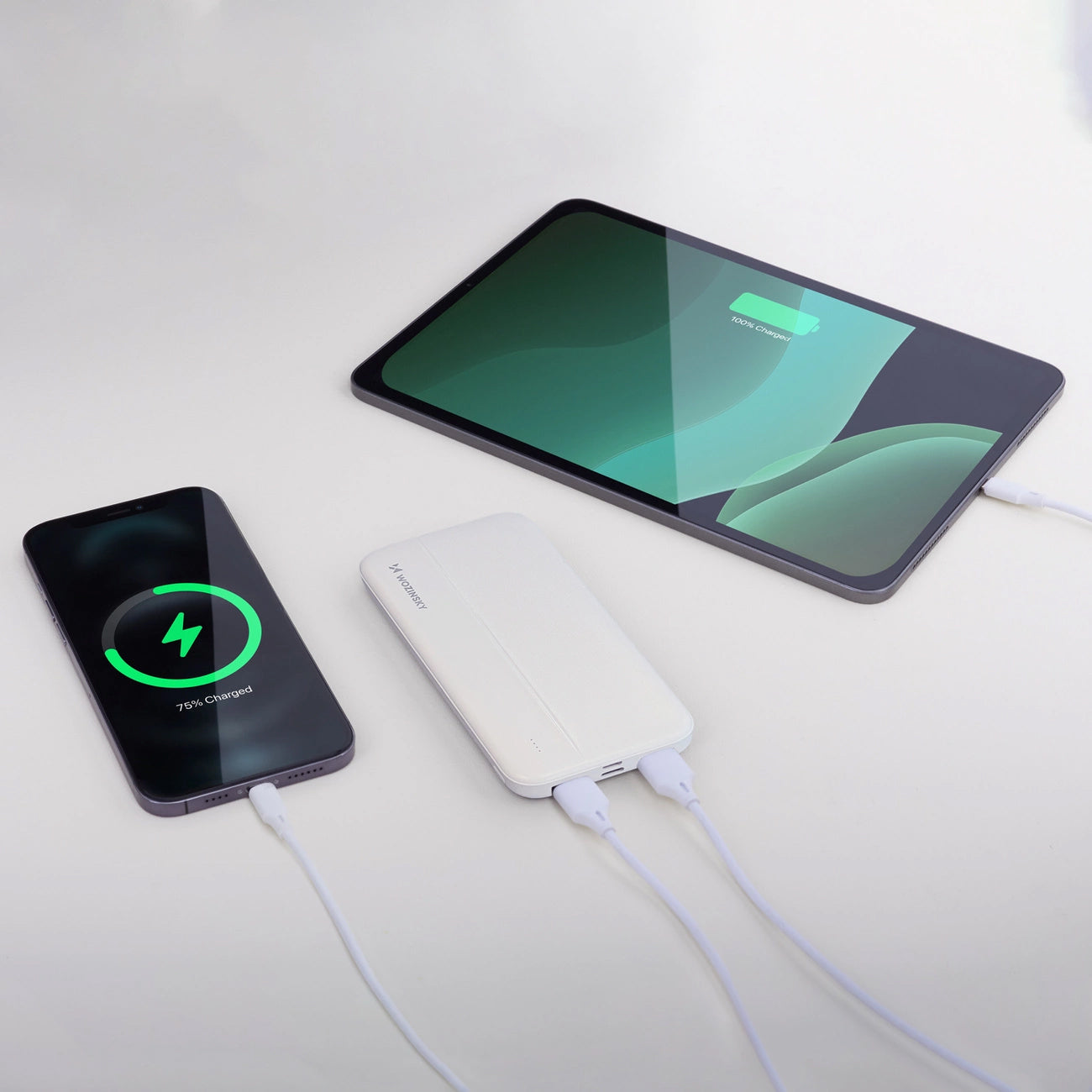 External Battery WZK WPBWE1, 10000mAh, 10W, 2 x USB-A, White