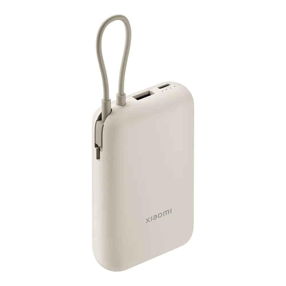 Xiaomi Pocket External Battery, 10000mAh, 22.5W, QC + PD, 1 x USB-A - 2 x USB-C, Beige BHR9072GL