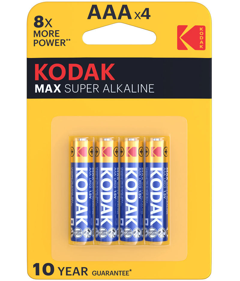 Kodak Max Super Alkaline Battery, AAA / LR3, Set of 4 pieces