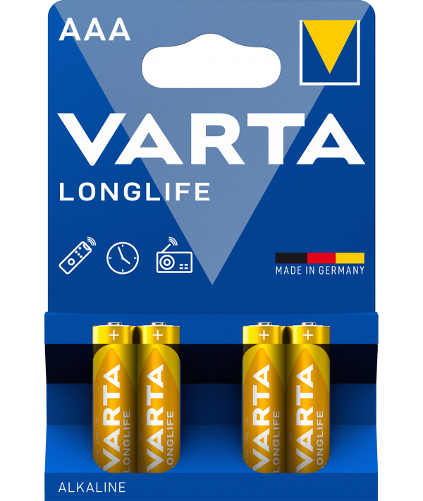 Varta Longlife 4903 batteries, AAA / LR3, Set 4 pieces