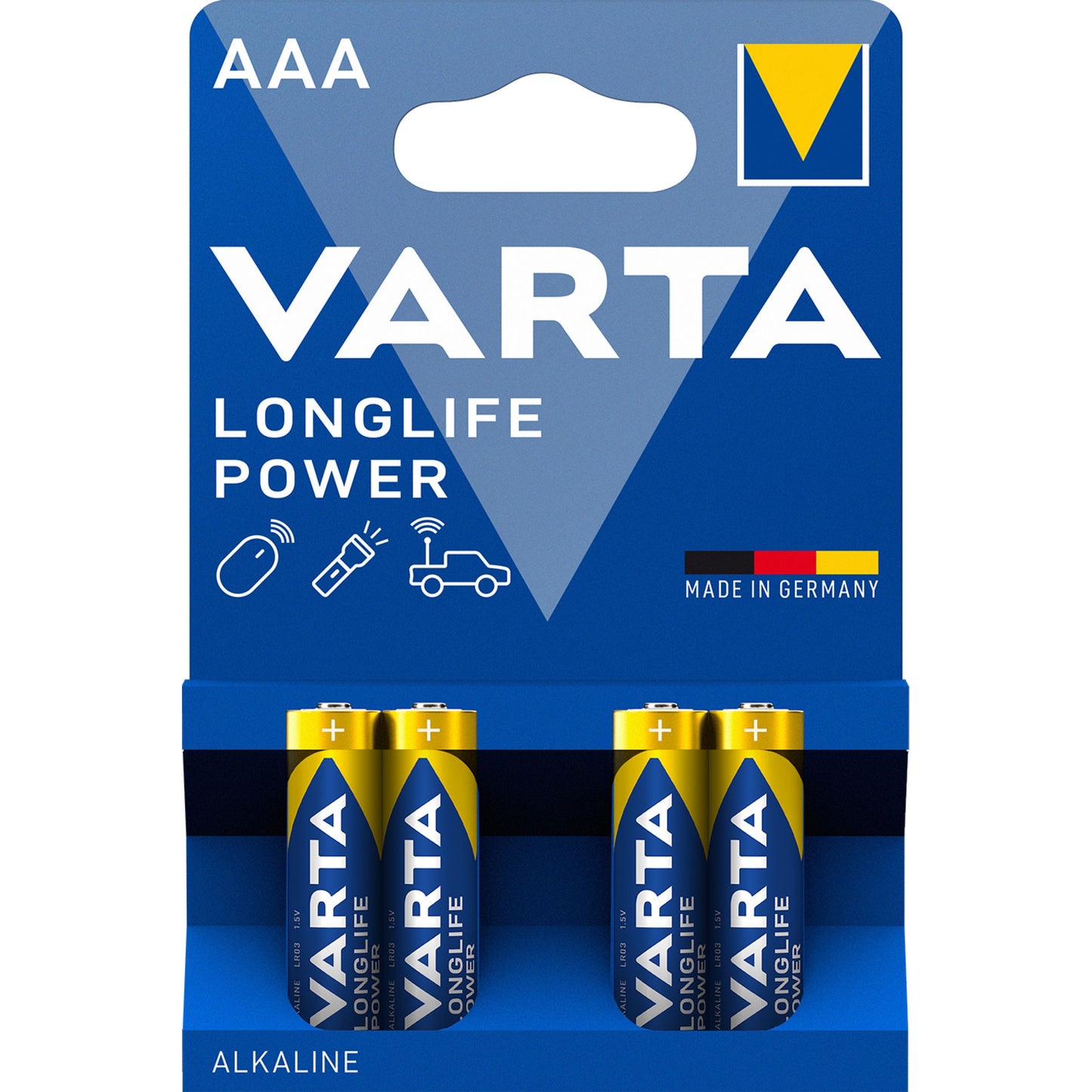Varta Longlife Power 4903 Battery, AAA / LR3, Set of 4 pieces