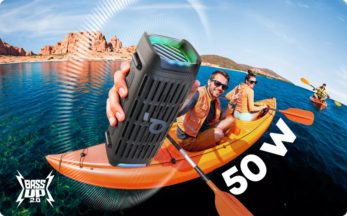 Anker SoundCore Boom 3i Portable Bluetooth Speaker, 50W, RGB, Waterproof, Black D5100010