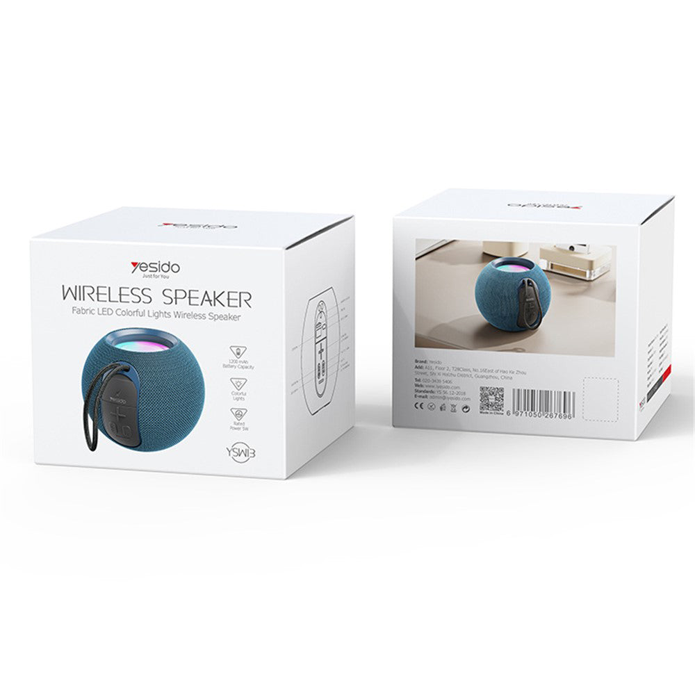 Yesido YSW13 Portable Bluetooth Speaker, 5W, RGB, Blue