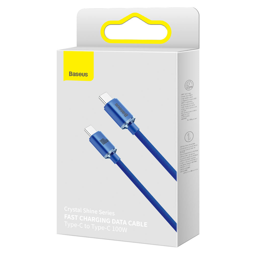 USB-C Data and Charging Cable - USB-C Baseus Crystal Shine Series, 100W, 2m, Blue CAJY000703