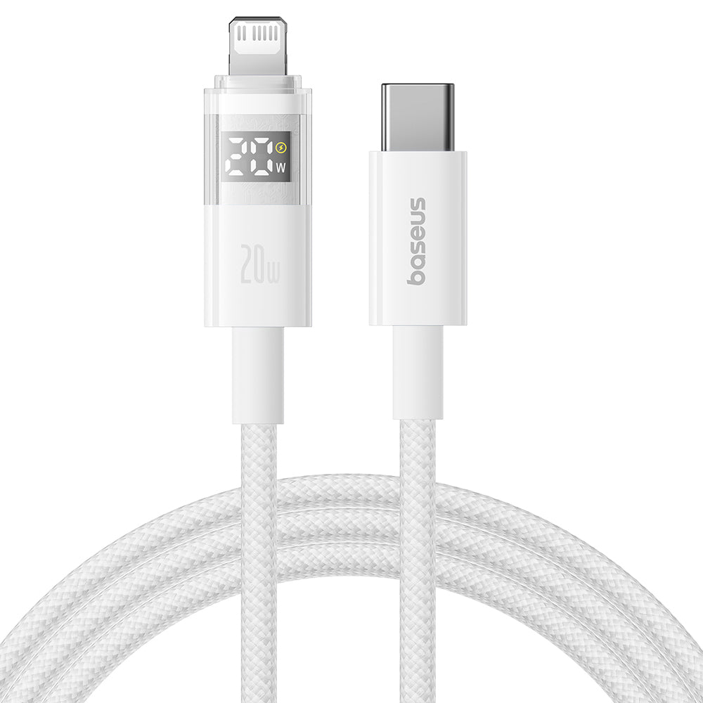 USB-C to Lightning Baseus Display 2 Data and Charging Cable, 20W, 1m, White P10382703211-00