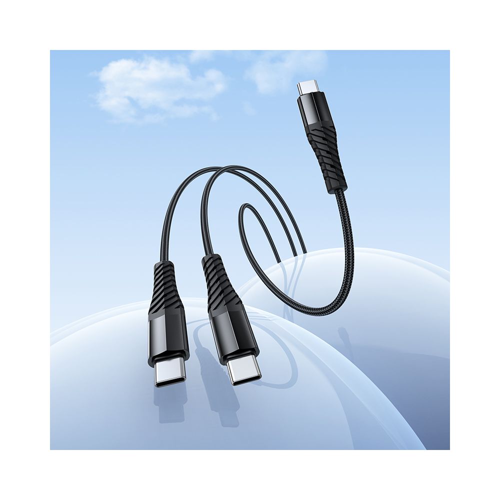 USB-C Charging Cable - 2 x USB-C HOCO X123, 10W, 1m, Black