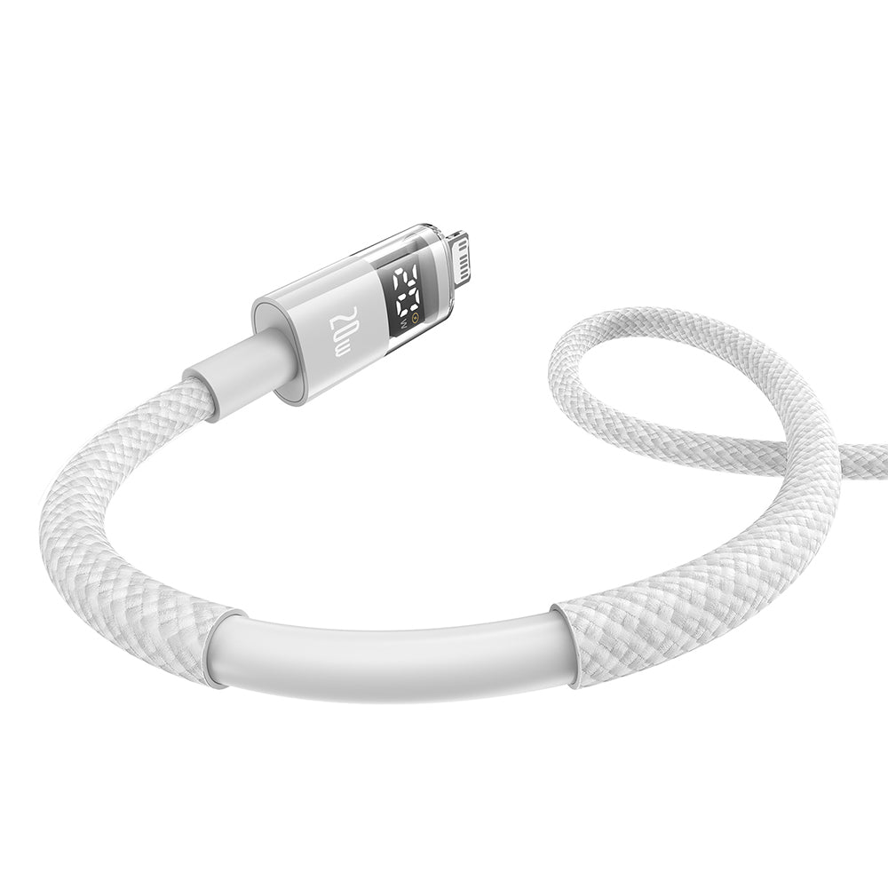 USB-C to Lightning Baseus Display 2 Data and Charging Cable, 20W, 1m, White P10382703211-00