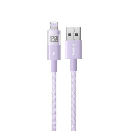 USB-A to Lightning Data and Charging Cable - Baseus Display 2, 12W, 2m, Purple P10382700511-01