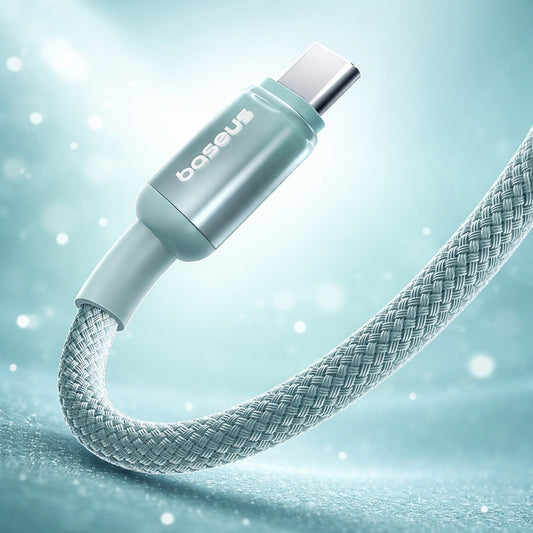 Baseus Discolor USB-A to USB-C Data and Charging Cable, 100W, 1m, Blue Green E0420801