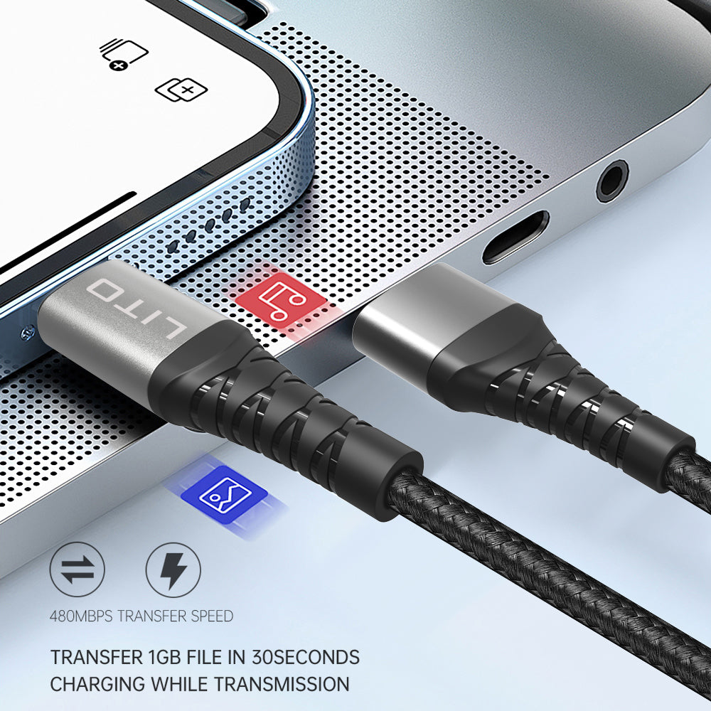 USB-C to Lightning Data and Charging Cable Lito LD22CL, 27W, 2m, Black