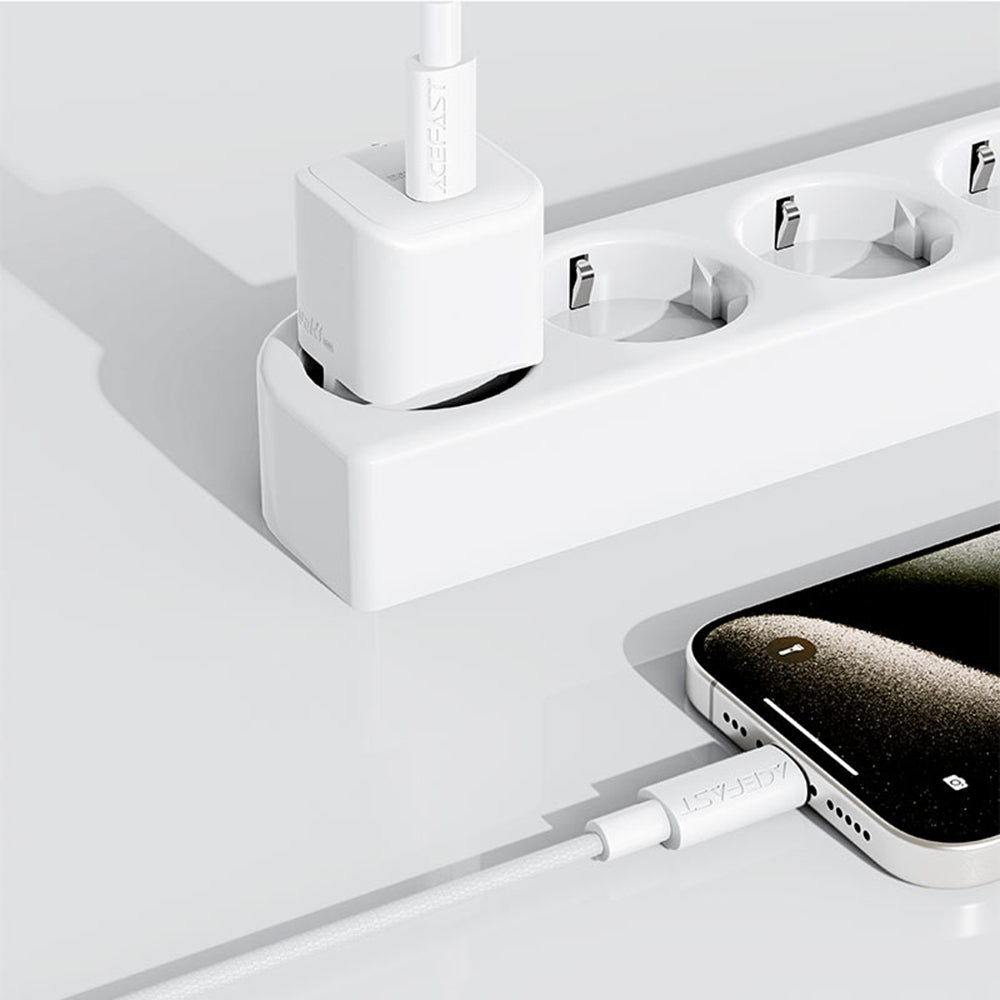 USB-C Data and Charging Cable - USB-C Acefast C18-03, 60W, 1.2m, White