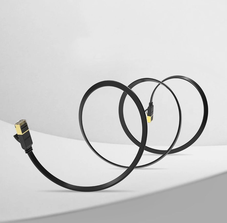 Network Cable UGREEN NW106 Flat, UTP, Cat7, 3m, Black