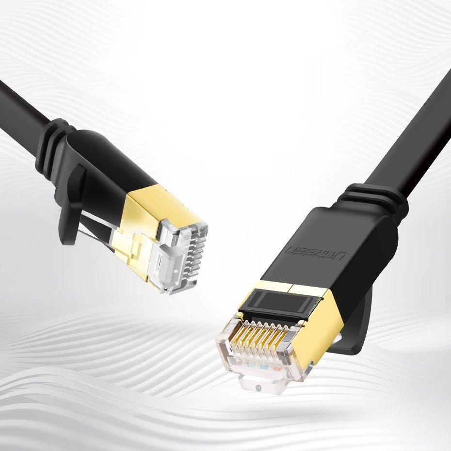 Network Cable UGREEN NW106 Flat, UTP, Cat7, 3m, Black