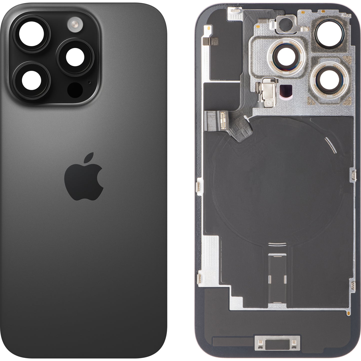 Apple iPhone 16 Pro Battery Cover, Black (Black Titanium), Premium Swap