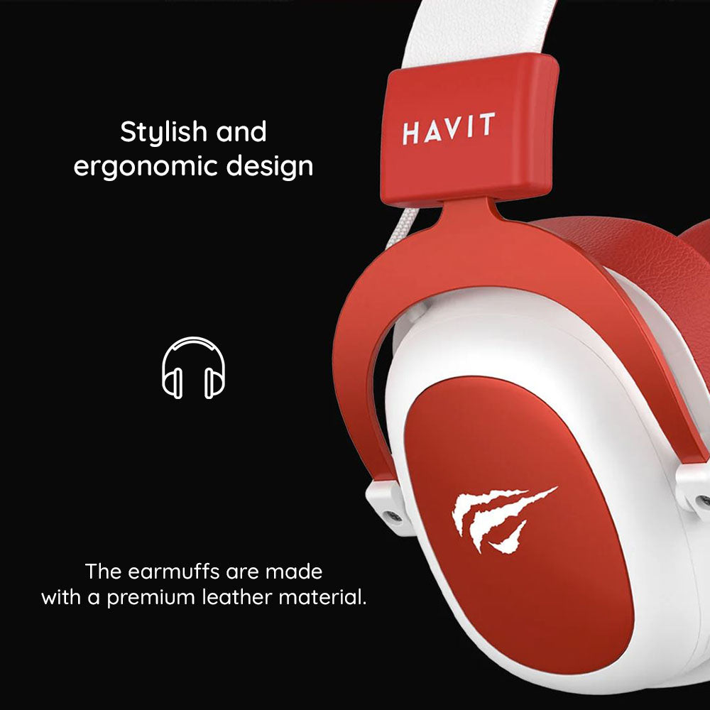 HAVIT H2002D 3.5mm Gaming Headphones, 2m, Purple