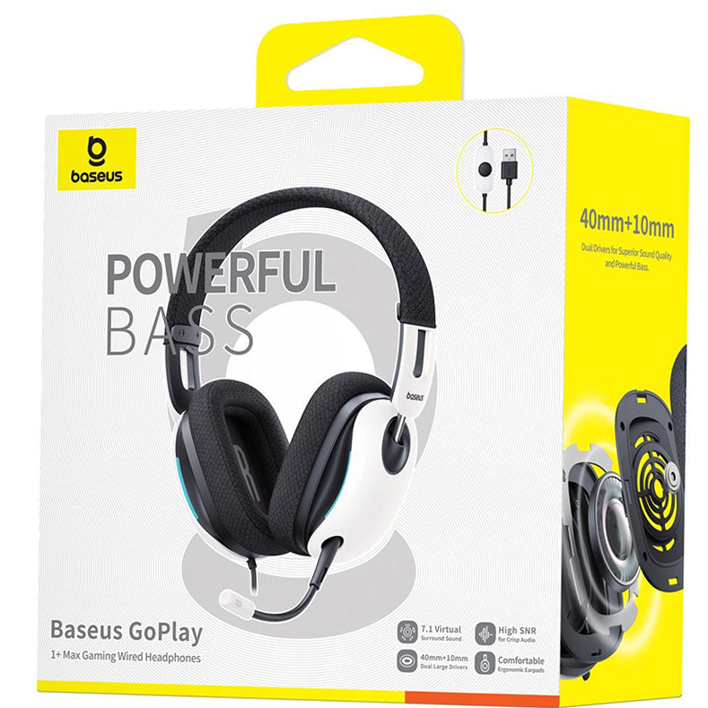 USB Gaming Headphones Baseus GoPlay 1+ Max, White A00181003213-00