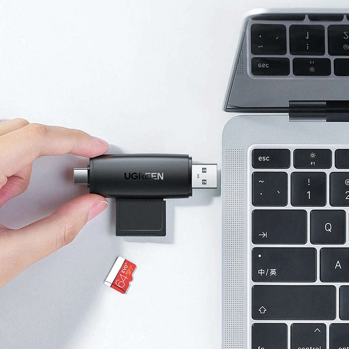 USB / USB-C Card Reader UGREEN CM304, SD - microSD, Black