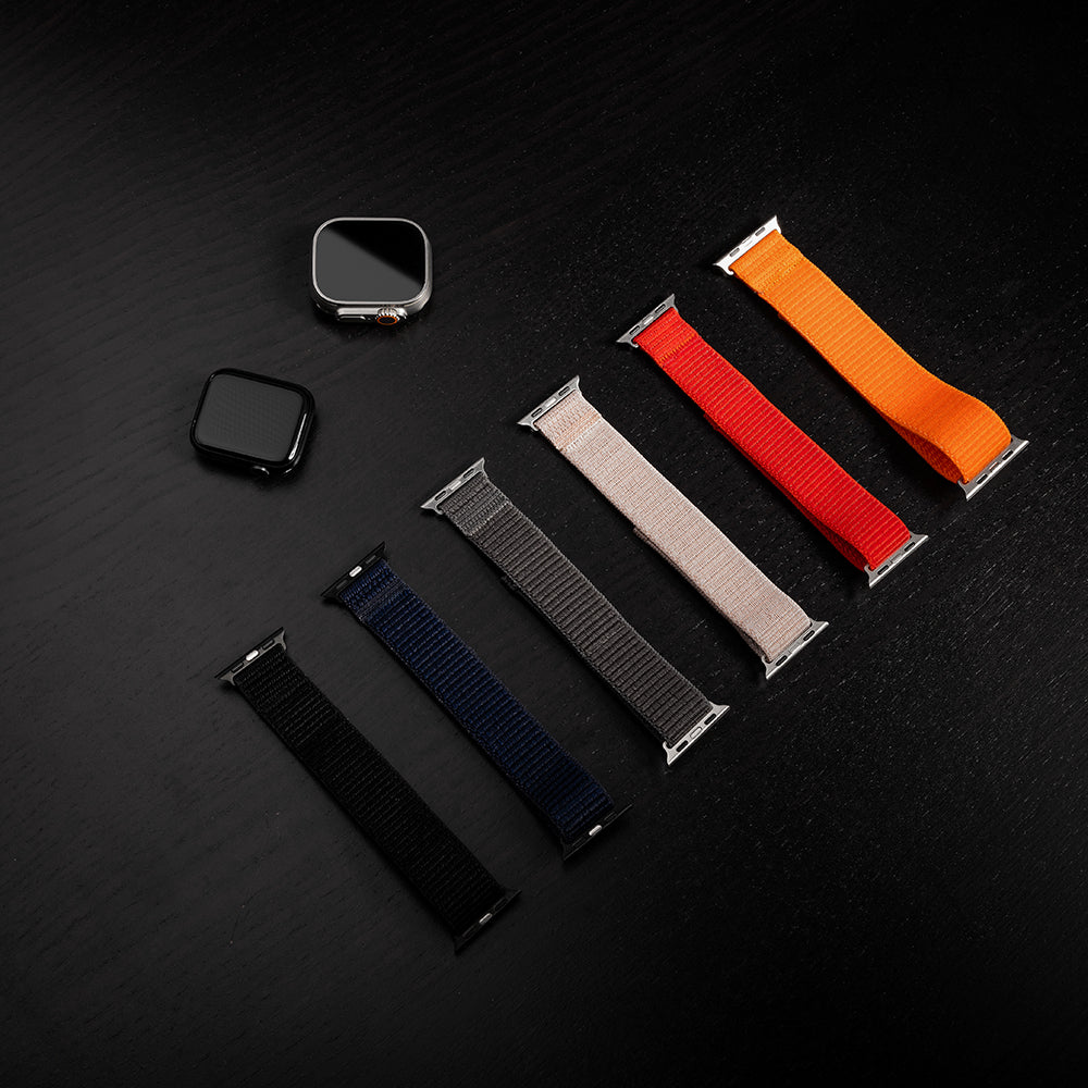 Fixed Nylon Sporty Strap for Apple Watch 42mm / 41mm / 40mm / 38mm Series, Dark Grey