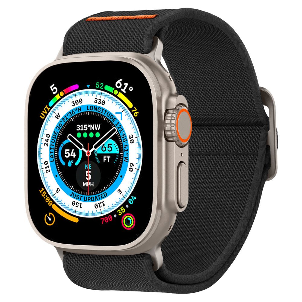 Spigen Fit Lite Ultra Strap for Apple Watch 49mm / 46mm / 45mm / 44mm / 42mm Series, Black AMP05983