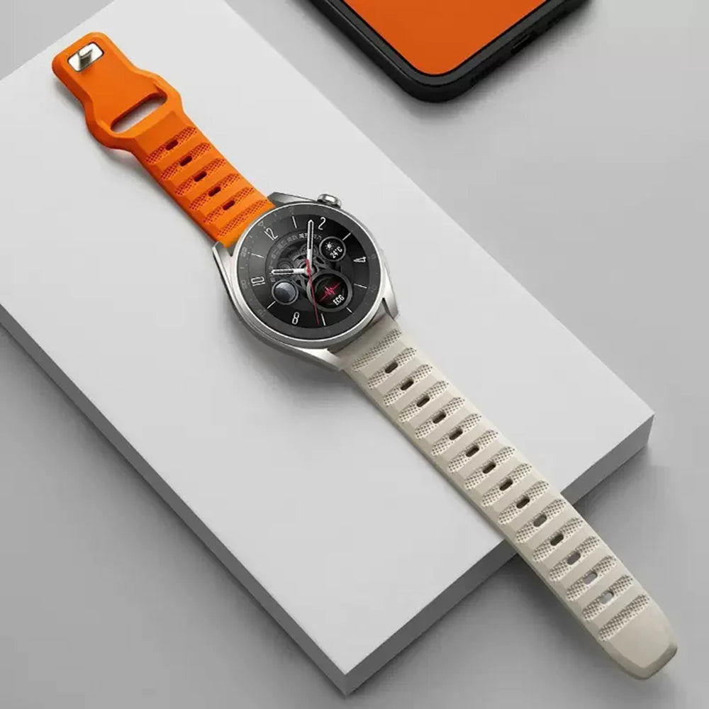 Techsuit W050 Strap for Samsung Galaxy Watch / Huawei Watch Series, Beige Orange