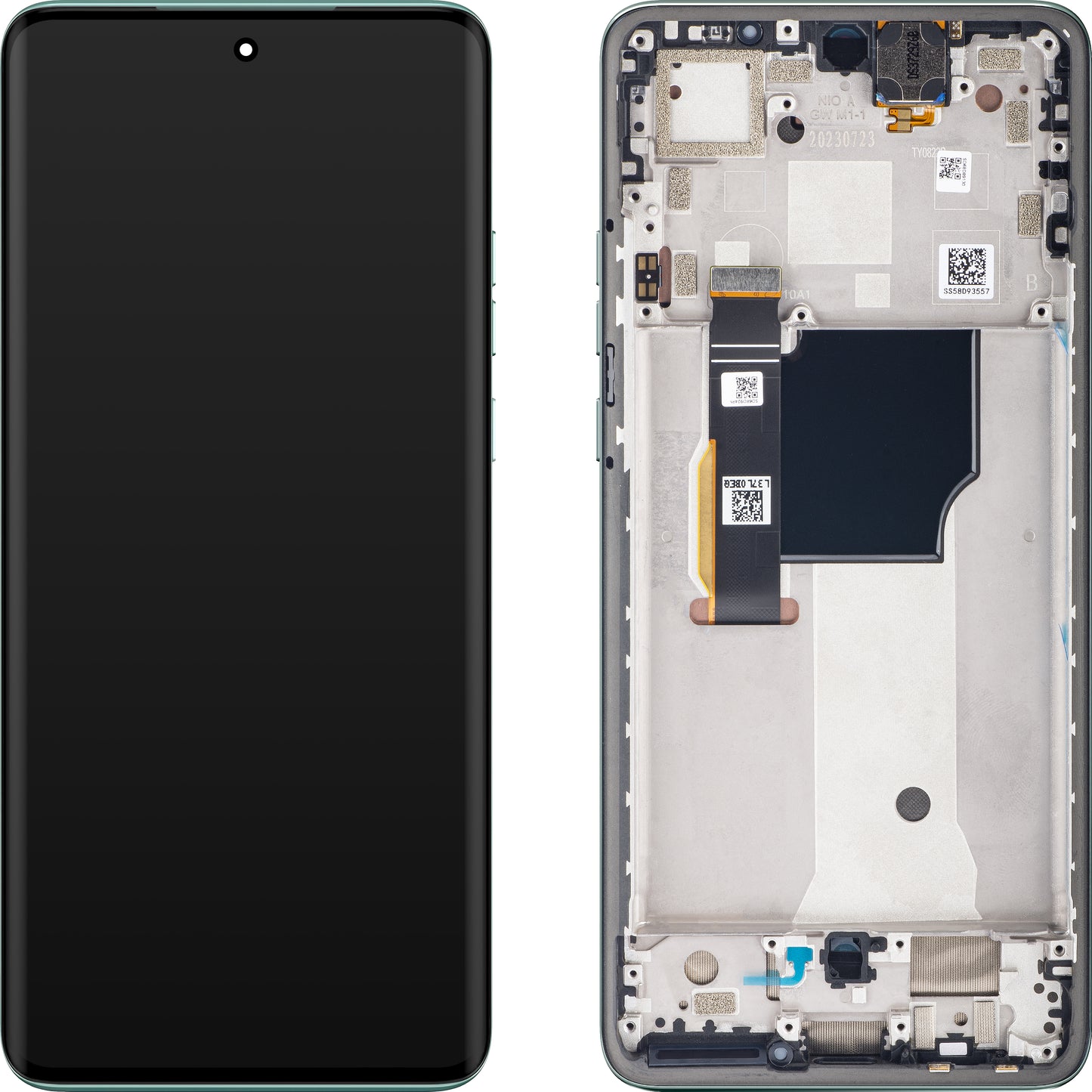 Touchscreen Display Motorola Edge 40 Neo, with Frame, L3 Version, Turquoise (Soothing Sea), Service Pack 5D68C23159