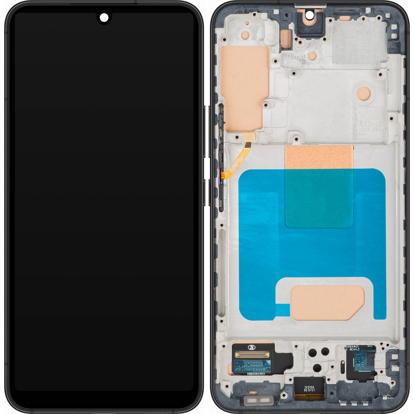 MP Touchscreen Display compatible with Samsung Galaxy S22 5G S901, with Frame, Black