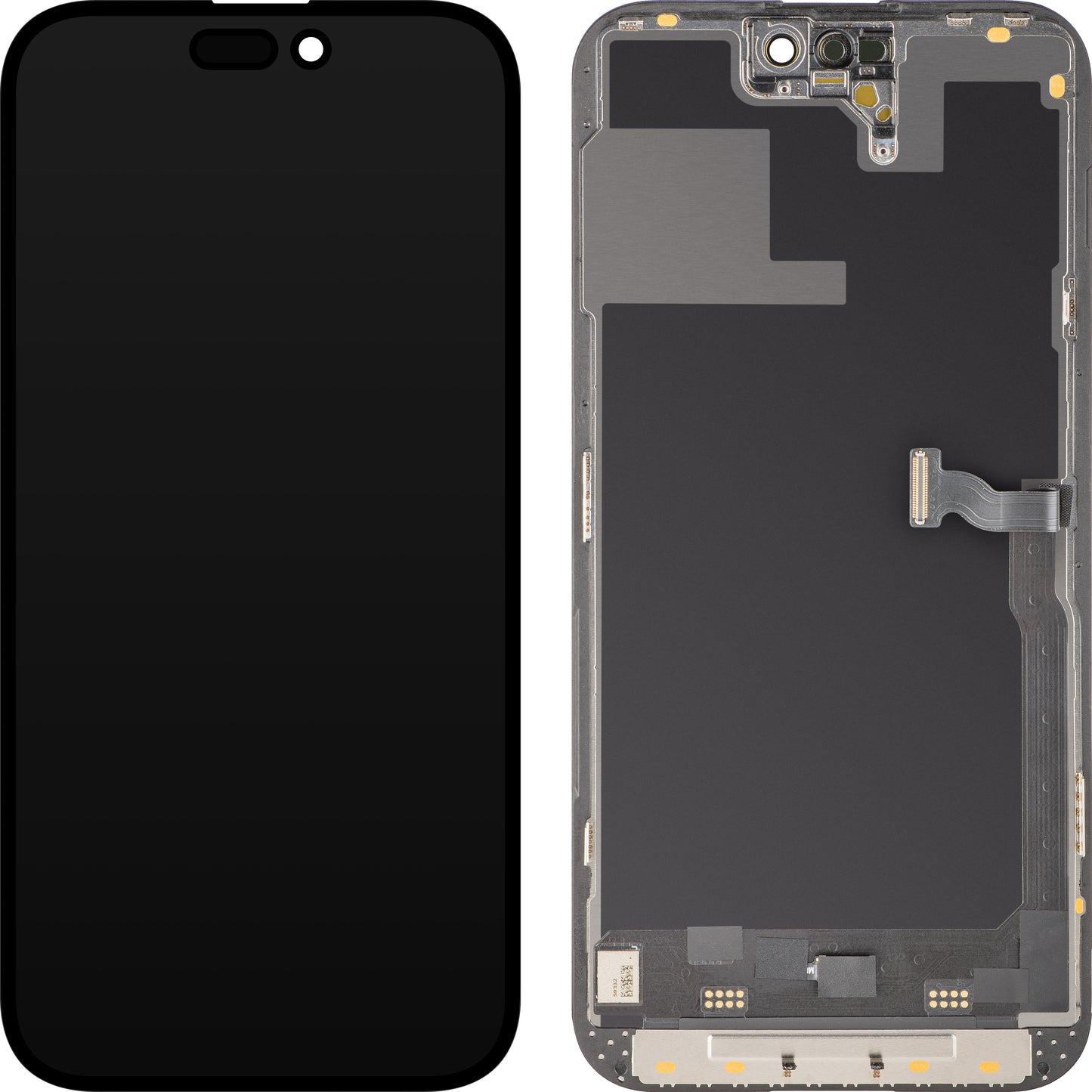 MP Touchscreen Display compatible with Apple iPhone 14 Pro, with Frame, Soft OLED 120Hz FHD Diagnostic Version, Black, Swap