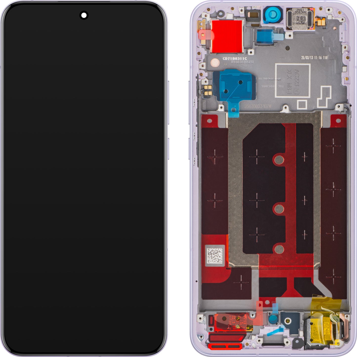Oppo Reno13 Pro Display with Touchscreen, with Frame, Purple (Plume Purple), Service Pack 621029000383