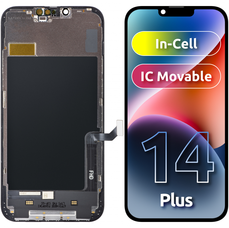 ZY Touchscreen Display for Apple iPhone 14 Plus, with Frame, In-Cell IC Movable LCD Version, Black