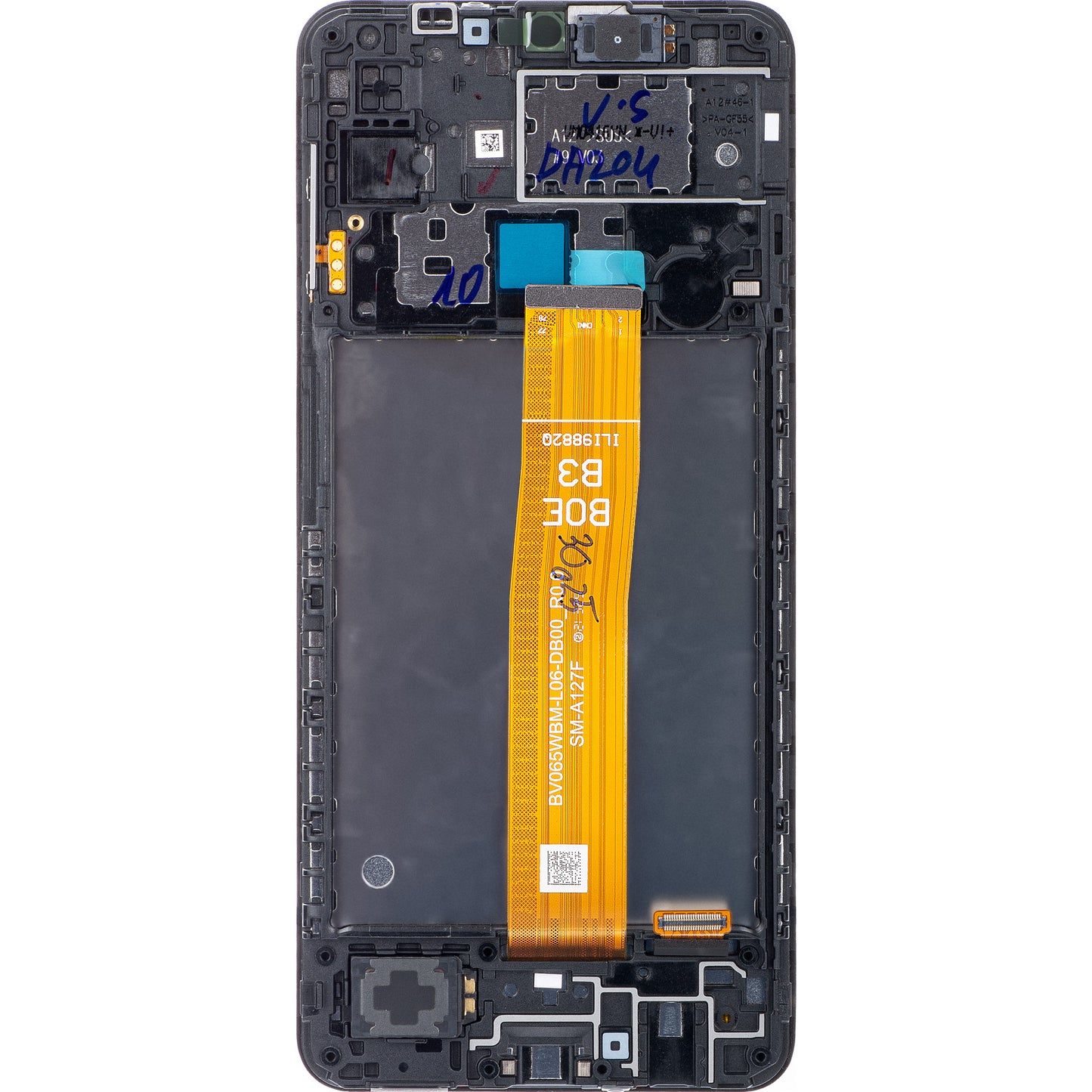Touchscreen Display Samsung Galaxy A12 Nacho A127, with Frame, Black, Service Pack GH82-26486A