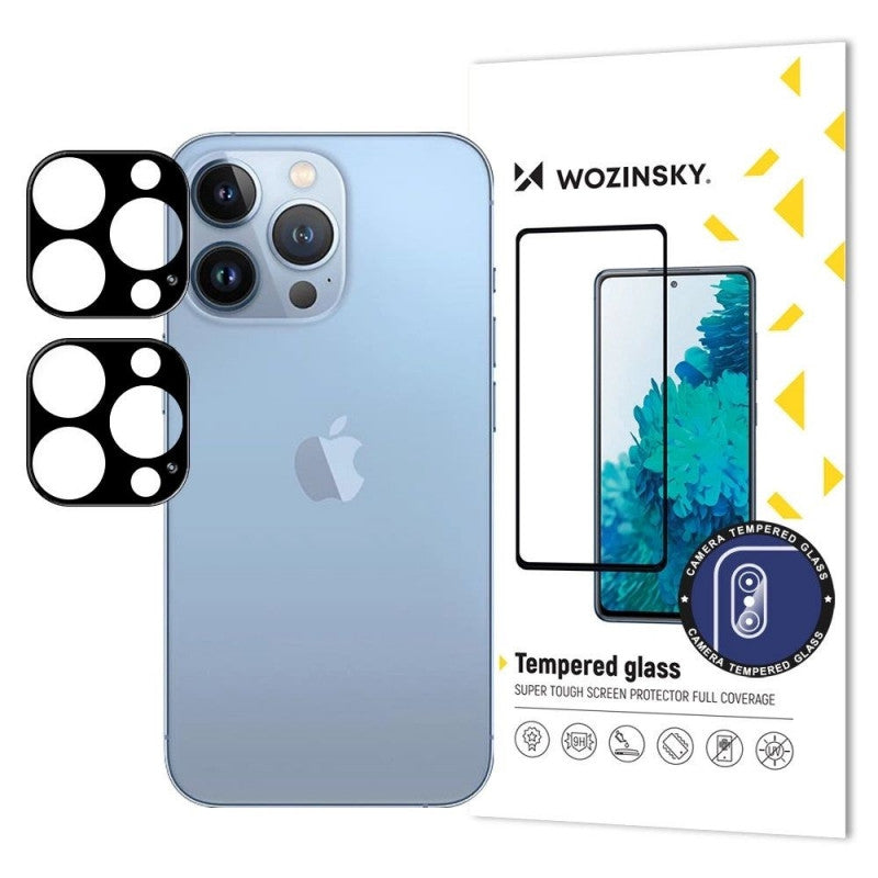 WZK Rear Camera Protection Film for Apple iPhone 17 Pro Max, Tempered Glass, Set of 2 pieces, Black