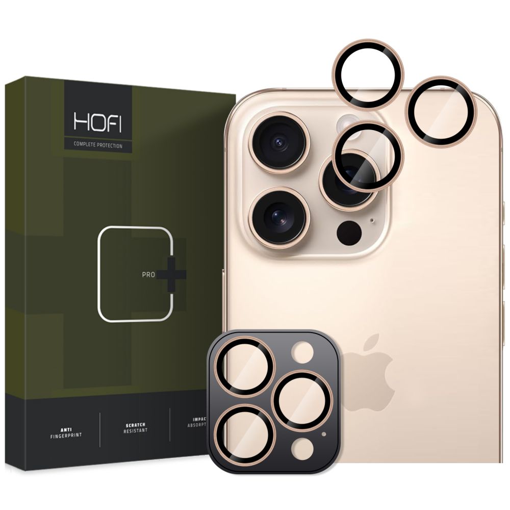 Back Camera Protection Film HOFI CamRing PRO+ for Apple iPhone 17 Pro / 16 Pro Max / 16 Pro, Tempered Glass, Gold