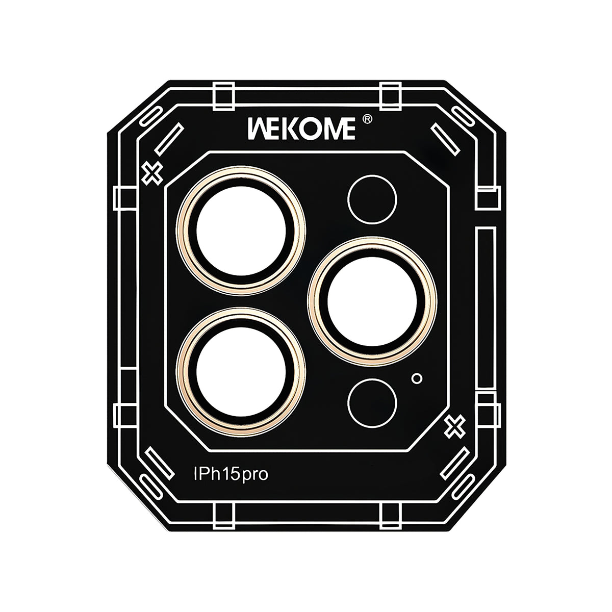 Wekome WTPC-008 Rear Camera Protection Film for Apple iPhone 15 Pro, Tempered Glass, Gold