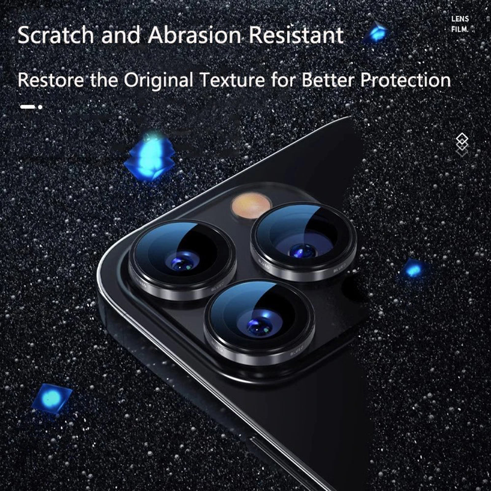 Blueo 99 Anti-Reflective HD Rear Camera Protective Film for Apple iPhone 16 Pro Max / 16 Pro, Tempered Glass, Metallic Gray