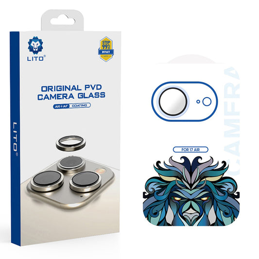 Rear Camera Protection Film Lito Titanium AR for Apple iPhone 17 Air, Tempered Glass, Blue